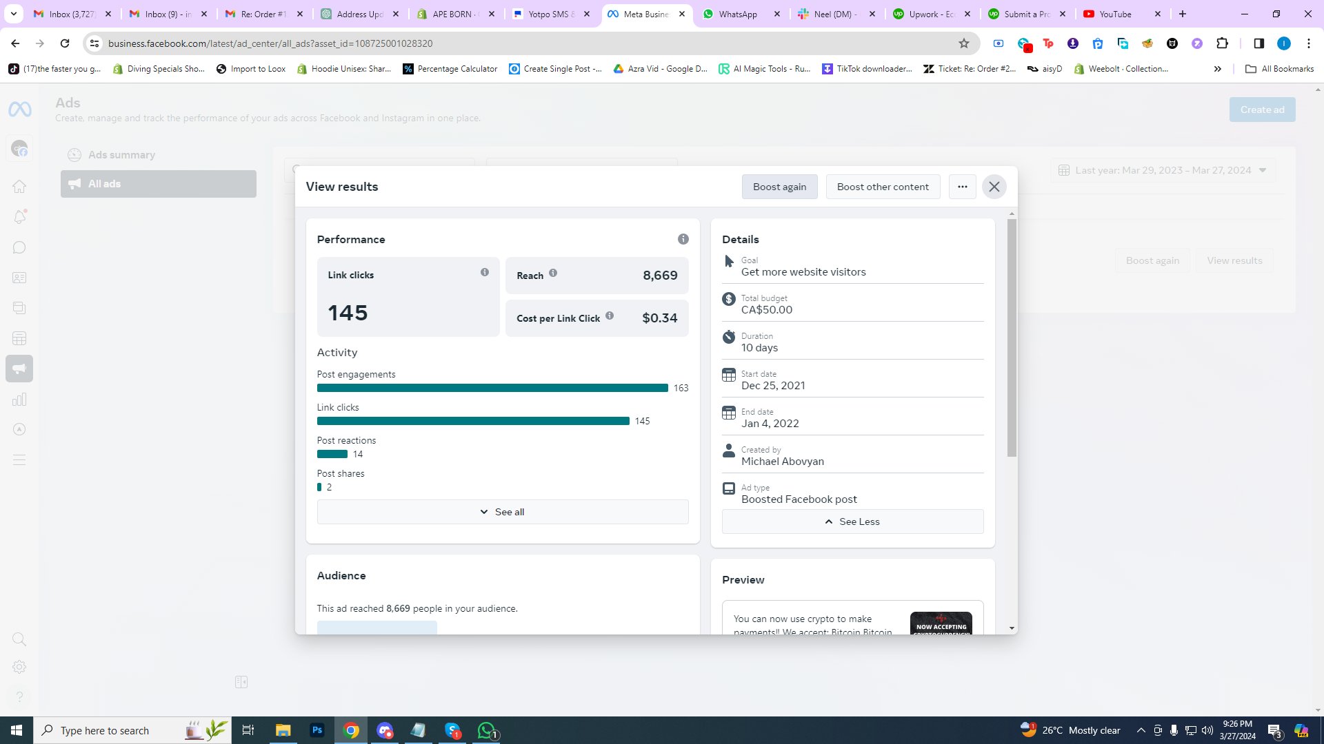 Meta Ads Campaign Results
