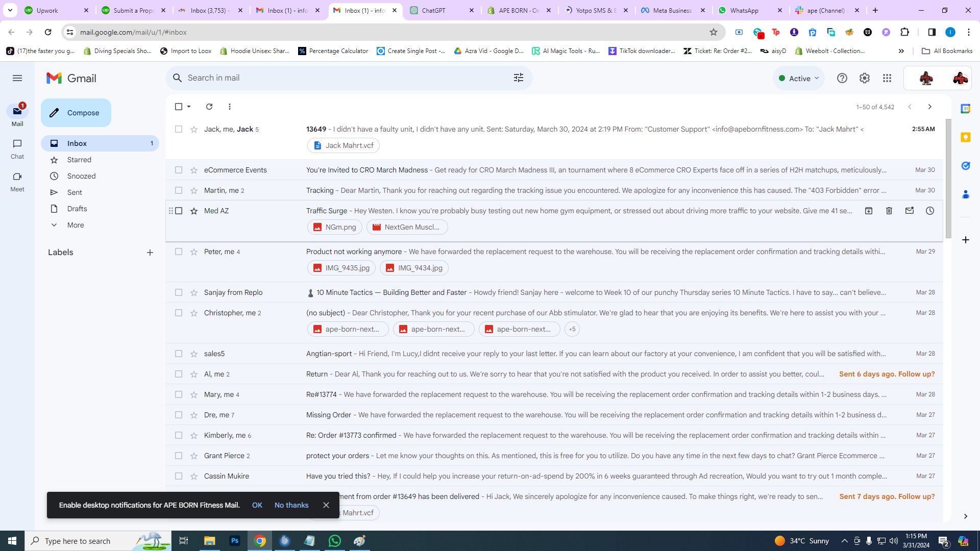 ApeBorn Gmail Inbox